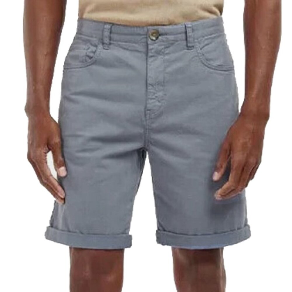 NEW Barbour Overdyed Twill Chino Shorts! 38 40 Flat Front 8.5" Inseam Gray Blue